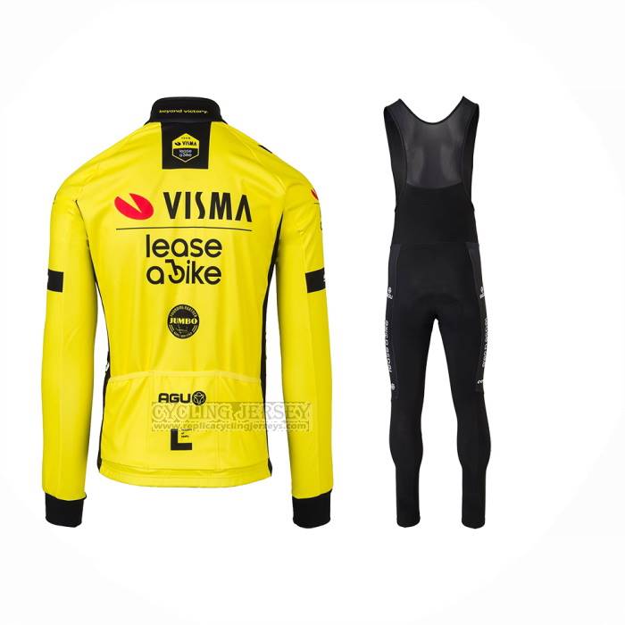 2024 Cycling Jersey Jumbo Visma Yellow Black Long Sleeve And Bib Short